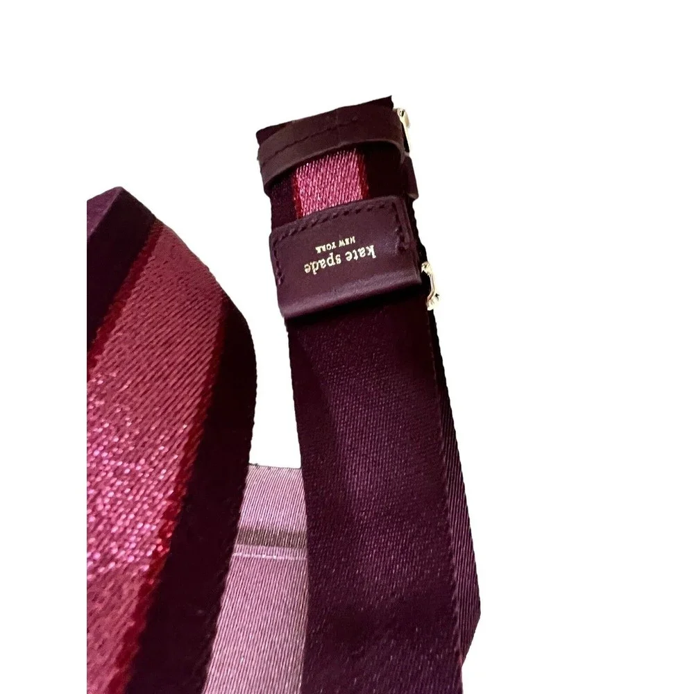 Kate Spade Buddie Glitter Striped‎ Leather Medium Pink Shoulder Bag